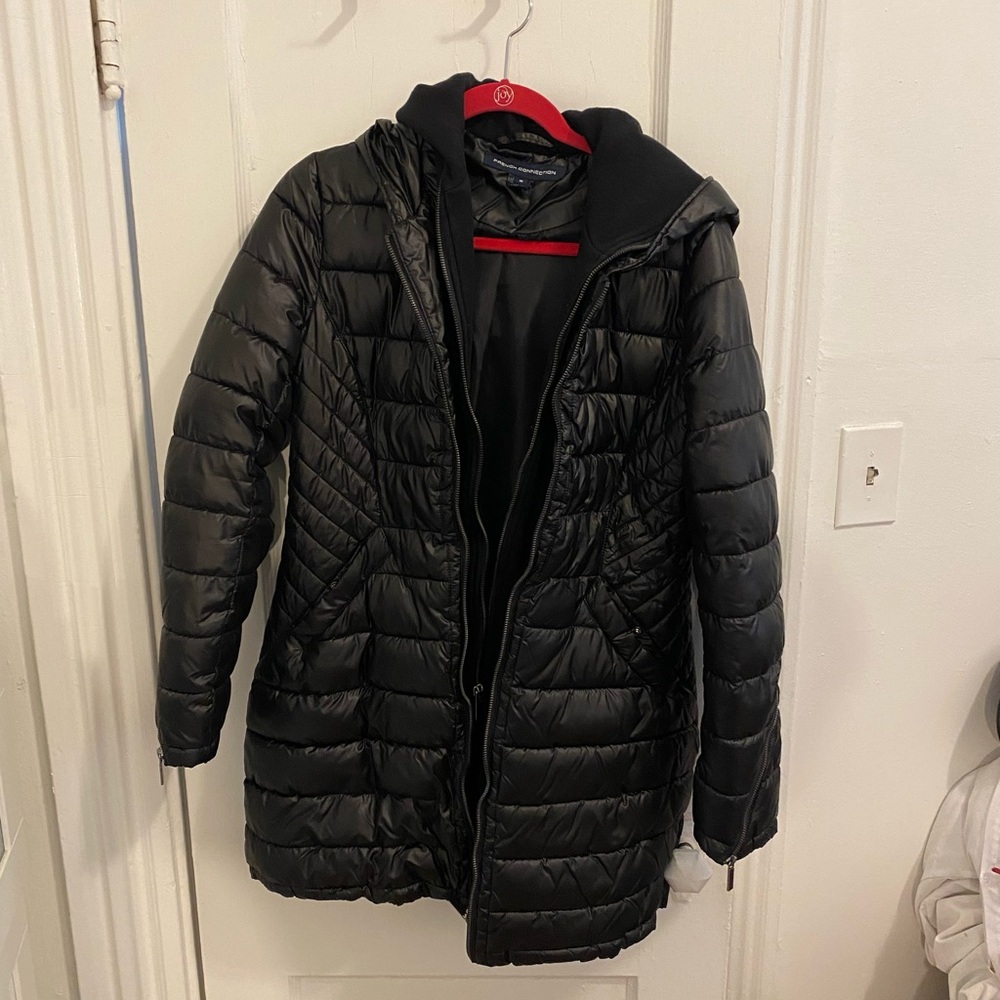 French Connection Bib Waist Quilted Jacket